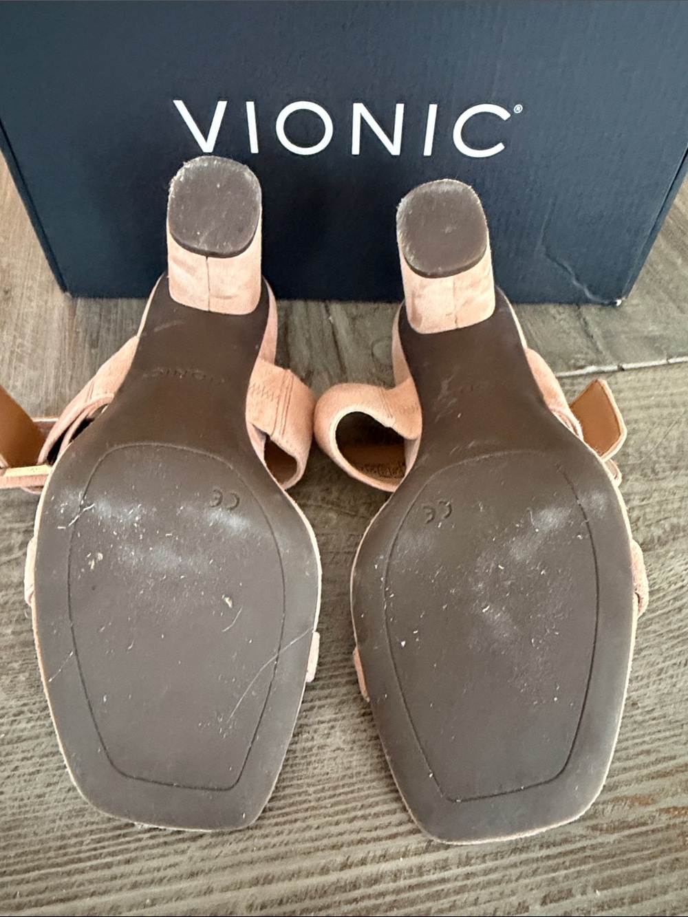 Vionic Women's Suede Brookell  Buckle Slide Sandals in Blush - Picture 6 of 15